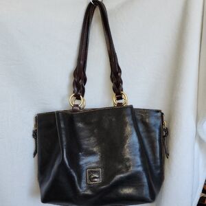 Elegant Black Leather Tote Bag
